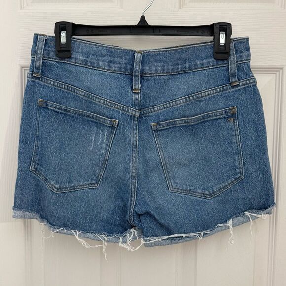 Madewell High Rise Denim Shorts Size 27 Light Wash Rips Distressed Jean Shorts - Picture 2 of 6